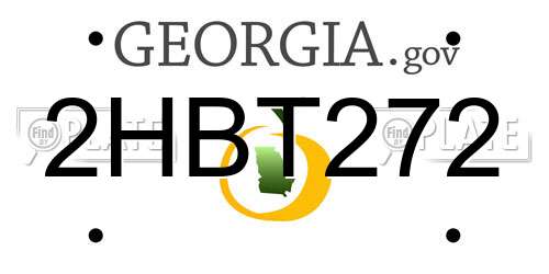 2HBT272 Georgia License Plate