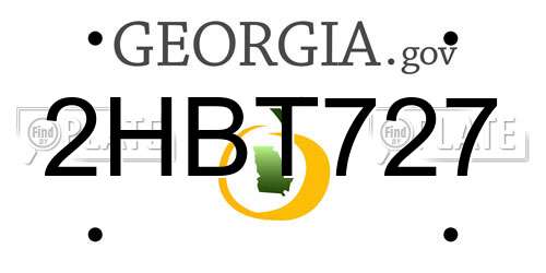 2HBT727 Georgia License Plate