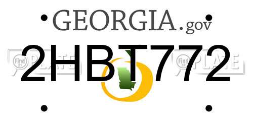 2HBT772 Georgia License Plate