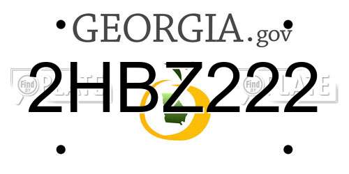 2HBZ222 Georgia License Plate