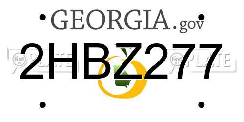 2HBZ277 Georgia License Plate