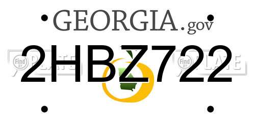 2HBZ722 Georgia License Plate