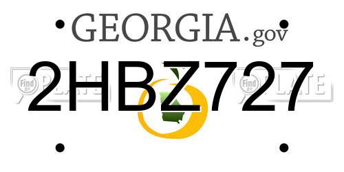 2HBZ727 Georgia License Plate
