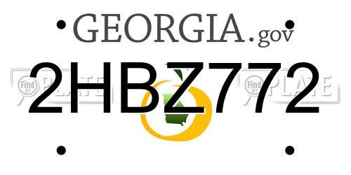2HBZ772 Georgia License Plate