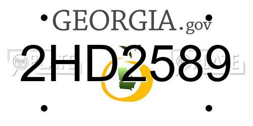2HD2589 Georgia License Plate