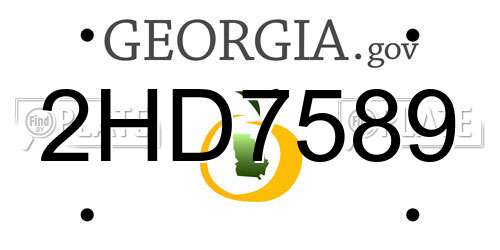 2HD7589 Georgia License Plate