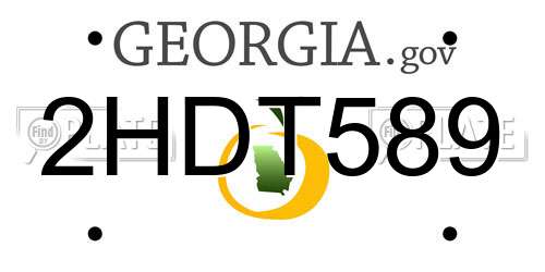 2HDT589 Georgia License Plate