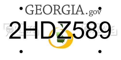 2HDZ589 Georgia License Plate