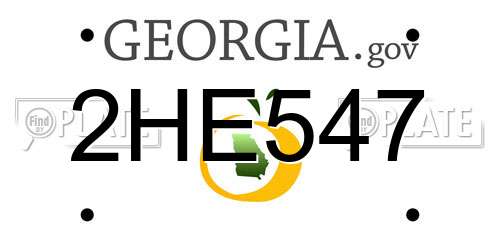 2HE547 Georgia License Plate