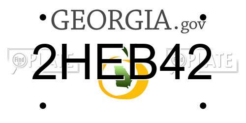 2HEB42 Georgia License Plate