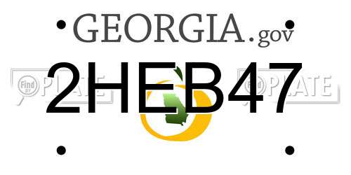 2HEB47 Georgia License Plate