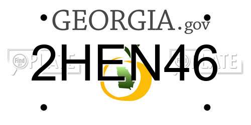 2HEN46 Georgia License Plate