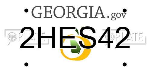 2HES42 Georgia License Plate