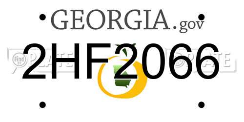 2HF2066 Georgia License Plate