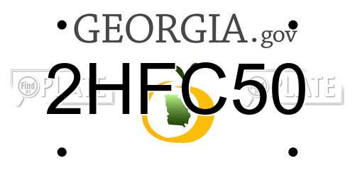 2HFC50 Georgia License Plate