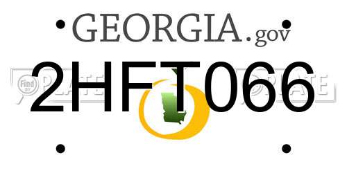 2HFT066 Georgia License Plate