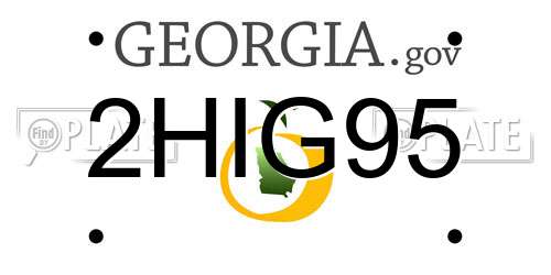 2HIG95 Georgia License Plate