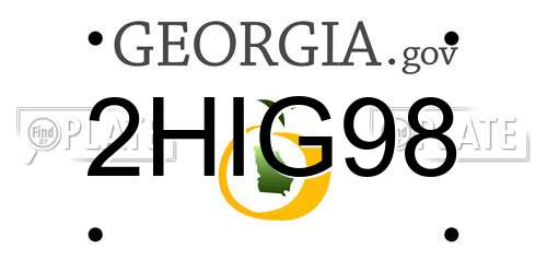 2HIG98 Georgia License Plate