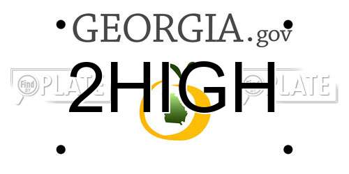 2HIGH Georgia License Plate