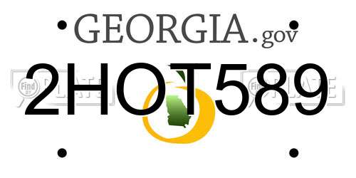 2HOT589 Georgia License Plate