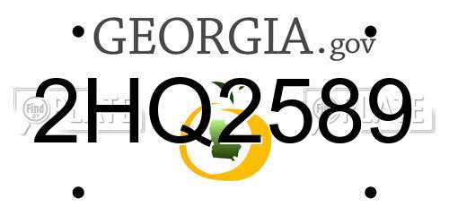 2HQ2589 Georgia License Plate