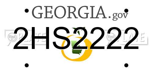 2HS2222 Georgia License Plate