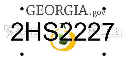 2HS2227 Georgia License Plate
