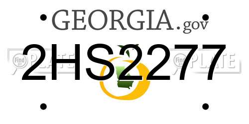 2HS2277 Georgia License Plate