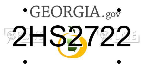 2HS2722 Georgia License Plate