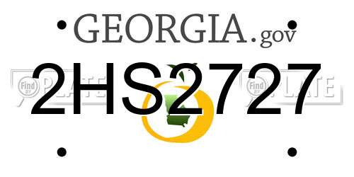 2HS2727 Georgia License Plate