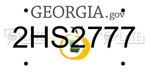 2HS2777 Georgia License Plate