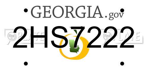 2HS7222 Georgia License Plate