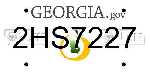 2HS7227 Georgia License Plate