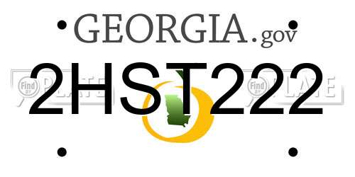 2HST222 Georgia License Plate