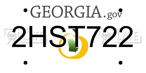 2HST722 Georgia License Plate