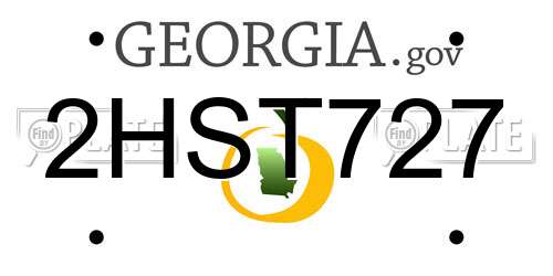2HST727 Georgia License Plate