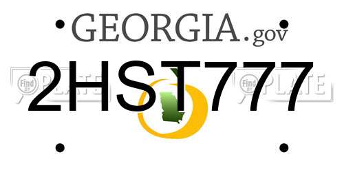 2HST777 Georgia License Plate