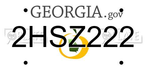 2HSZ222 Georgia License Plate