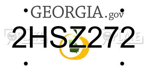 2HSZ272 Georgia License Plate