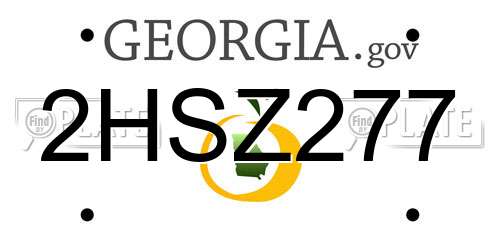 2HSZ277 Georgia License Plate