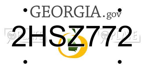 2HSZ772 Georgia License Plate