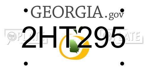 2HT295 Georgia License Plate