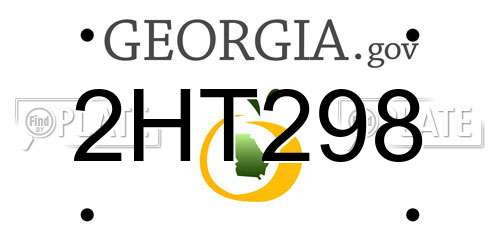 2HT298 Georgia License Plate