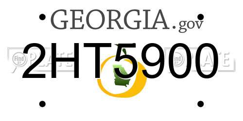 2HT5900 Georgia License Plate