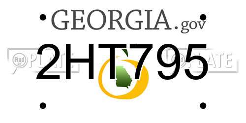 2HT795 Georgia License Plate