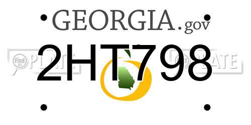 2HT798 Georgia License Plate