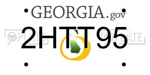 2HTT95 Georgia License Plate