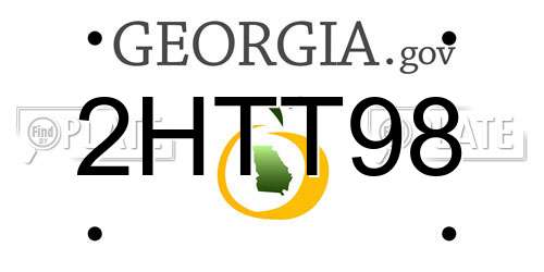 2HTT98 Georgia License Plate