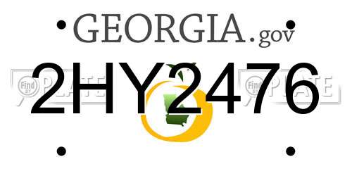 2HY2476 Georgia License Plate