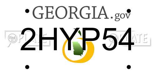 2HYP54 Georgia License Plate